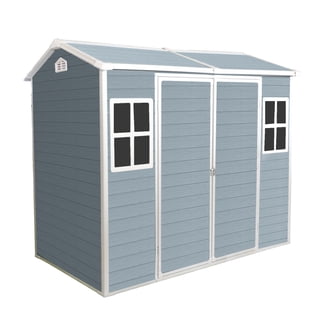 Uforic 6x6 ft Outdoor Polymer Storage Shed Unit w/Viewing Panels