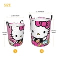 thumbnail image 2 of Hello Kitty Laundry Hamper, Dirty Clothes Hamper Storage Basket for Bathroom Bedrooms, Circular Hamper with Handles, Gifts for Boys Girls Men Women, 2 of 8
