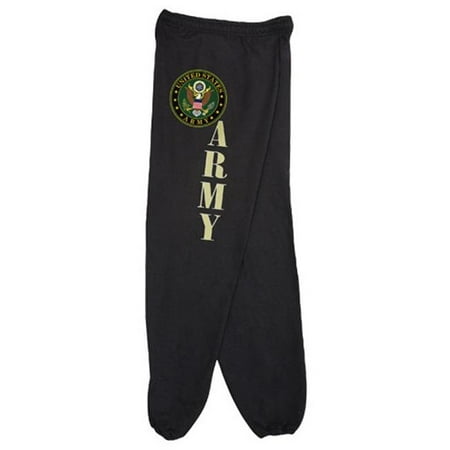 - Fox Outdoor 64-753 S Mens Army With Logo One Sided imprint Sweatpant, Black - Small