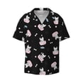 thumbnail image 5 of PAYOHTO Pink French Bulldog Footprints Paws Mens Hawaiian Casual Short-sleeved Shirt Tropical Summer Beach Button Down Shirts, 5 of 7