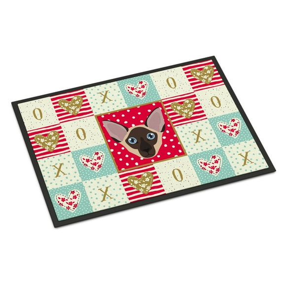 Carolines Treasures CK5106JMAT Colorpoint Shorthair Cat Love Door Mat Indoor Rug or Outdoor Welcome Mat 24x36 Doormat