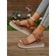 thumbnail image 1 of Women Studded Decor Ankle Strap Wedge Sandals, Fashion Summer Sandals, 1 of 4