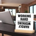 thumbnail image 4 of Funny Office Decor Office Desk Signs Working Hard Hardly Working Acrylic Desk Plaque Sign Home Office Decoration 4x4 Inch, 4 of 6