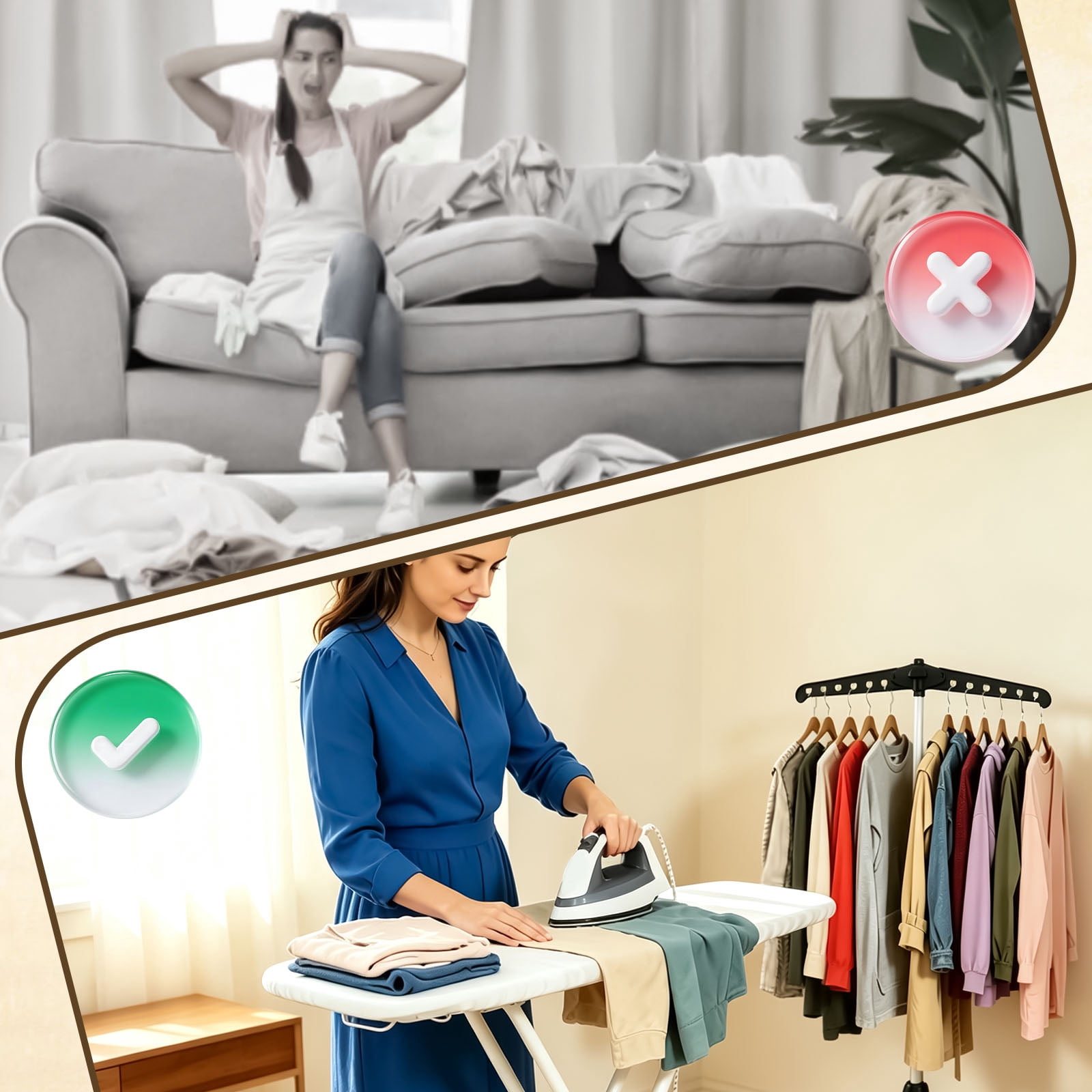 Adjustable Garment Steamer Stand 29" to 58" Height 360° Rotating Clothes Hanger Stand with Tripod Base Foldable Cap and Gown Display Rack for Ironing Drying and Storage, Black