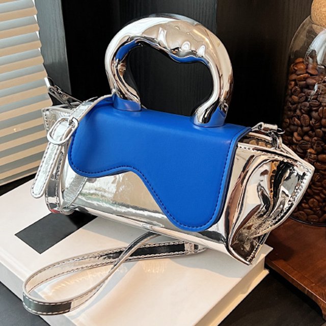 Bolso cruzado de PU para mujer bolso de teléfono con correa ajustable bolso estético de choque de colores