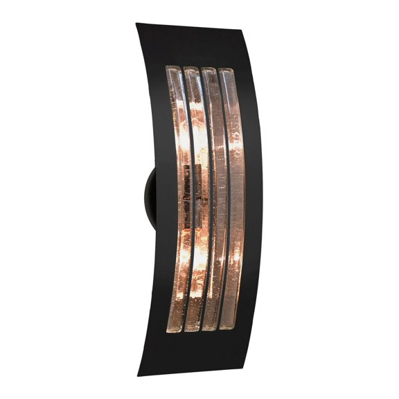 SAIL17SM-BK-Besa Lighting-Sail-Two Light Outdoor Wall Sconce-6.25 Inches Wide by 17.5 Inches High-Black Finish-Smoke Bubble Glass Color