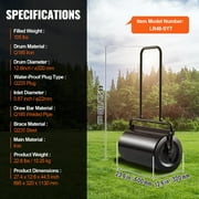 VEVOR Lawn Roller, 13 Gallon Sand/Water Filled Yard Roller, Steel Sod Roller with Easy-turn Plug and U-Shaped Ergonomic Handle for Convenient Push and Pull, for Lawn, Garden, Farm, Park, Black