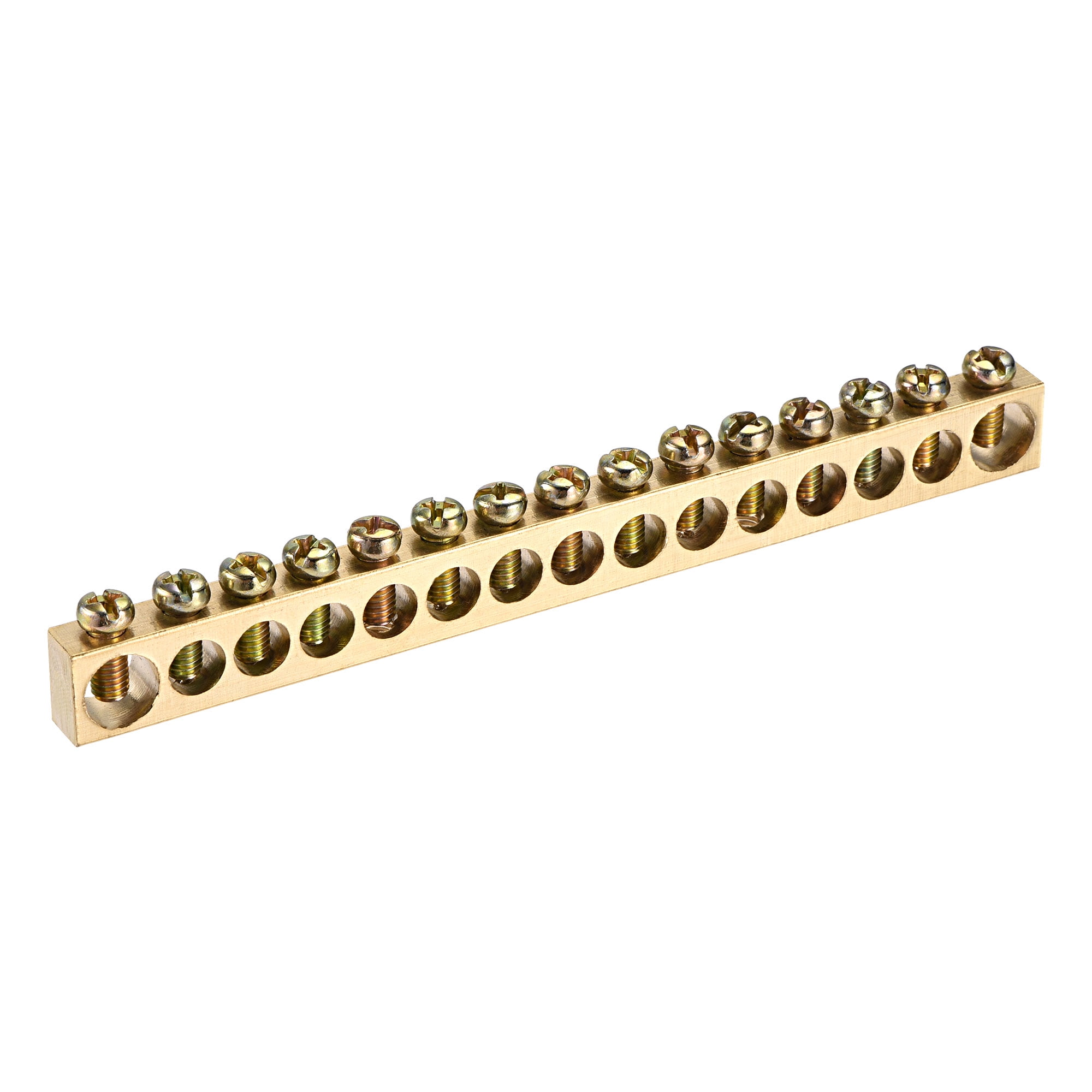Uxcell Terminal Ground Bar Screw Block Barrier Brass 15 Positions 140
