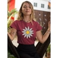 thumbnail image 2 of Smartprints Cute Daisy Flower Art T-Shirt Women -Image by Shutterstock, Female 3X-Large, 2 of 4