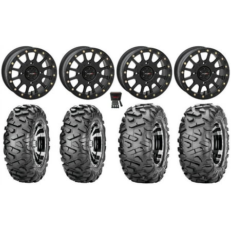 System 3 SB-5 Black 14 Wheels 26 BigHorn Tires Kawasaki Teryx Mule