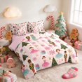 thumbnail image 2 of Manfei Snowflake Full Size Bedding Sets 7-Piece Snow Full Size Bed in a Bag, Cream Red, Pink Reversible, 2 of 6
