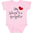 thumbnail image 3 of Inktastic My Heart Belongs Firefighter Girls Baby Bodysuit, 3 of 5