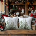 thumbnail image 5 of Christmas Tree Pillow Covers 18x18 Inch Set of 2 Green Christmas Rustic Decorative Throw Pillows Covers for Couch Sofa Winter Holiday Decor, 5 of 6