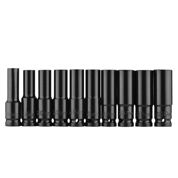 Drive Socket Set Impact Socket Set 10Pcs Impact Socket Set for Electric Wrenches CR V Deep Impact Socket Set for Organizing and Storing