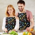thumbnail image 3 of Colorful Games Icon Black Pattern Apron-Garden Aprons for Women with Pockets-Cotton Linen Waterproof Kitchen Cooking Gardening Aprons Adjustable for Kitchen,Cooking,BBQ and Salon 33x27 Inch, 3 of 7