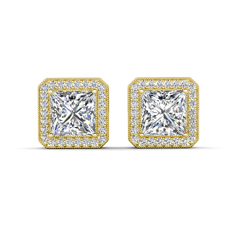 Cate & Chloe Norah Princess Cut Crystal Stud Earrings photo 8