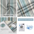 thumbnail image 4 of Light Blue Striped Blackout Curtains for Bedroom/Living Room, Thermal Insulated Kitchen Curtains, Farmhouse Thin Line Modern Abstract Art Grommet Darkening Window Treatment Drapes 52"x84"x2, 4 of 8