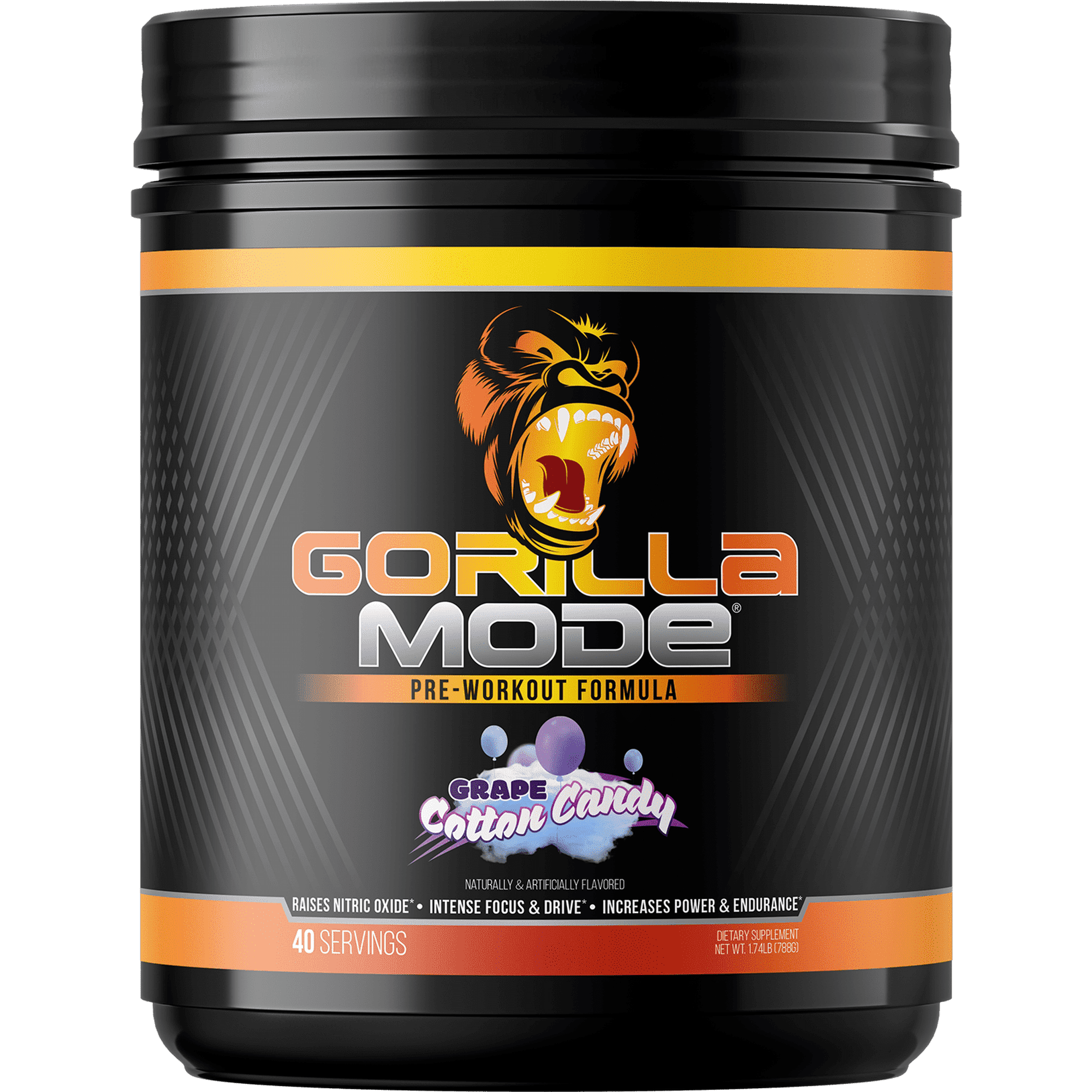 Gorilla Mode Pre-Workout, Cotton Candy Grape, 786 g