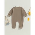 thumbnail image 4 of Wassery Toddler Baby Rompers Long Sleeve Front Button Jumpsuit Pants with Pockets 0-24 Months Newborn Infant Cute Clothes for Boys Girls, 4 of 8