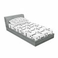 thumbnail image 3 of Ambesonne Black and White Fitted Sheet & Pillow Sham Set, Panda Bow Tie, Full, Black White, 3 of 3