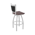 thumbnail image 2 of 870 Hadleigh 30" Swivel Bar Stool with Anodized Nickel Finish and Dark Cherry Oak Seat and Black Vinyl Back, 2 of 5