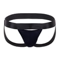 thumbnail image 2 of HUPOM Mens Underwear Boxer Briefs Male Thongs Medium waist Comfort Waist Solid Thong Black L, 2 of 3