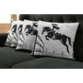 thumbnail image 5 of Ambesonne Cartoon Throw Pillow Cover 4 Pack, Jockey Girl Jumping, 20", White Charcoal Grey, 5 of 5
