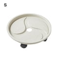 thumbnail image 3 of Bandeja redonda para macetas, maceta para sala de estar, orificio de drenaje, paleta de plástico, soporte para bonsái de interior con caja de recolección de agua, 360 grados, blanco, 23cm AweSitey HA011361-01, 3 of 7
