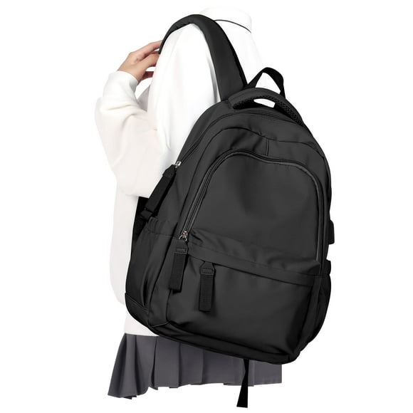 Mochila Winspansy pequeña para escolares, niñas y niños, negra, 14 pulgadas