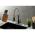 thumbnail image 2 of Gourmetier LS8777DKL Kaiser Single-Handle Deck-Mount Pre-Rinse Kitchen Faucet, Matte Black/Polished Chrome, 2 of 8