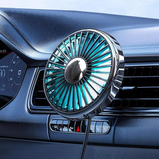 Ventilateur de Voiture czcpp-Usb pour Évents Montés avec Lumière Colorée, Ventilateurs Rotatifs à Clip 360° Qui Soufflent de l'Air Froid, Mini Ventilateur Silencieux, Rehausseur d'Air pour Véhicule, Van, Camion, Suv, Rv