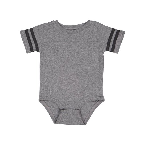 Infant Football Fine Jersey Bodysuit, Granite Heather/ Vintage Smoke , 24M