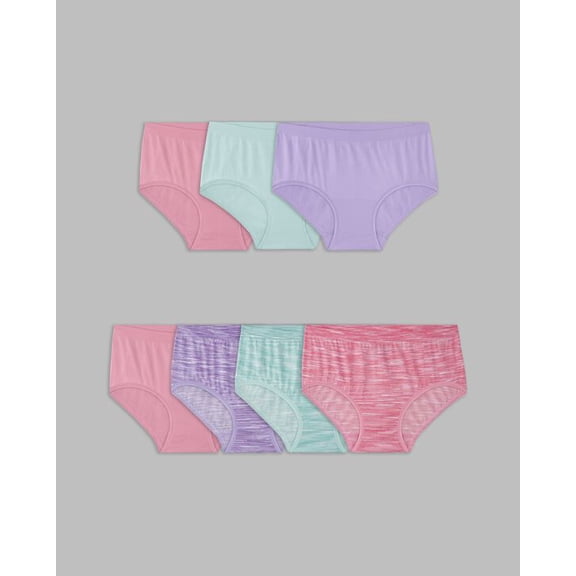 Girls' Seamless Brief Underwear, Assorted 6 1 Bonus Pack