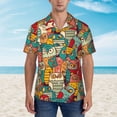 thumbnail image 4 of Bixox Men's Hawaiian Shirts Men's Funny Owl Bird Print Short-Sleeve Shirt-3X-Large, 4 of 8