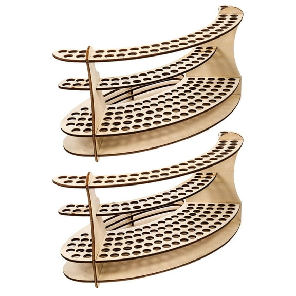 OUNONA 2 Pcs Wooden Pen Holder Monitor Riser Shallow Drawer Organizer for Desk Holders Lead Pencils Office