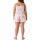 thumbnail image 3 of Pijamas de mujer de tallas grandes Agnes Orinda, conjunto de ropa de dormir con patrón de fresas, corazones y lazo, camiseta sin mangas y pantalones cortos 1X blanco, 3 of 6