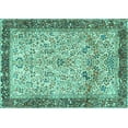 thumbnail image 1 of Ahgly Company Machine Washable Indoor Rectangle Persian Turquoise Blue Traditional Area Rugs, 3' x 5', 1 of 4