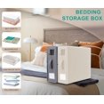 thumbnail image 3 of shiyou-2 Pack Bed Sheet Organizer, Bed Sheet Storage Box with Window, Handle and Label, Foldable Bedding Organizer, for Bedding, Blankets, Thin Clothes (Beige), 3 of 4