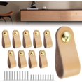 thumbnail image 1 of 10 PCS Tirador de cuero para muebles Tirador de puerta de cuero Armario de cuero Ha, 1 of 5