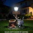 thumbnail image 5 of YIQMI Cat and Squirrel Garden Statue with Solar LED Street Lamp, Detachable Cat Figurine, Outdoor Resin Tree Stump Planter with Welcome Sign for Patio, Lawn, Porch Decor, 5 of 13