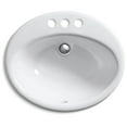 thumbnail image 5 of Kohler  4 in. Farmington Drop-In Bathroom Sink with Centerset Faucet Holes, Biscuit, 5 of 5