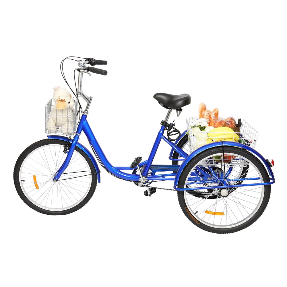 Three-Wheeled Bicycles with Adjustable Height and Rear Basket Barbella 14 inch 16 inch Tricycle Trike Bike Single Speed Bike Three Wheel Bikes Complete Cruiser Bike 