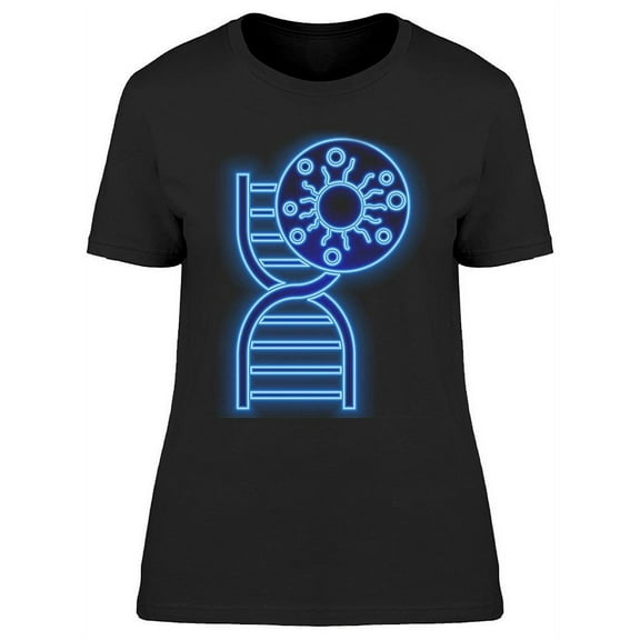 Neon Effect Dna And Virus Sign  T-Shirt Women -Image by Shutterstock, Female Small