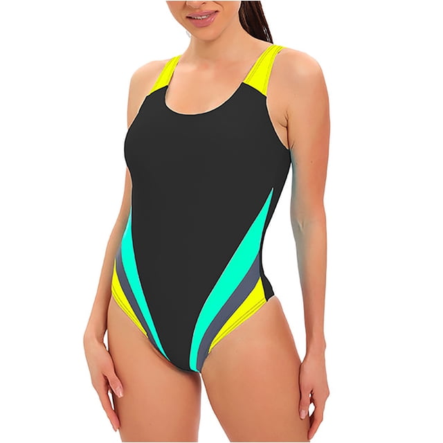 TIMIFIS Women's Athletic Tank Ones piece Swimsuits Sports Training Tummys Control Slimming Bathing Suits