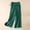 Green, variant on Babysbule Womens Plus Size Pants Women's Spring Summer Solid Color Leisure Retro Drawstring Side Frenulum High Waist Broad Leg Pants