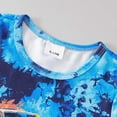 thumbnail image 6 of HCNTES Toddler Boy Summer Outfit Truck Tie Dye Short Sleeve Tee and Printed Shorts 2-Piece Set for Car Themed Parties and Outdoor Playdates, 6 of 9