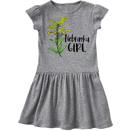 

Inktastic Nebraska Girl Goldenrod Flower Gift Toddler Girl Dress