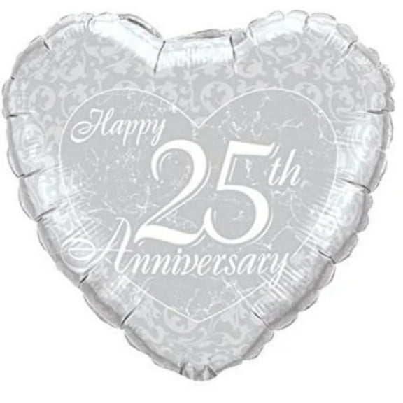 18" HAPPY 25TH ANNIVERSARY Balloon  Party Supplies Decorations Foil Mylar Balloon