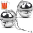 thumbnail image 1 of Bola de té, infusor de té, filtro de té de acero inoxidable de malla fina con cadena, 1 of 5