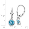 thumbnail image 2 of Auriga Fine Jewelry 14K White Gold Blue Topaz Dangle Earrings for Women, 2 of 6